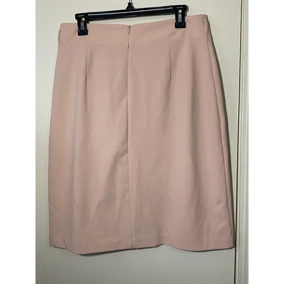 Worthington Rose Smoke Pink A-Line Pleated Knee Length Skirt Womens 12 - Picture 4 of 6